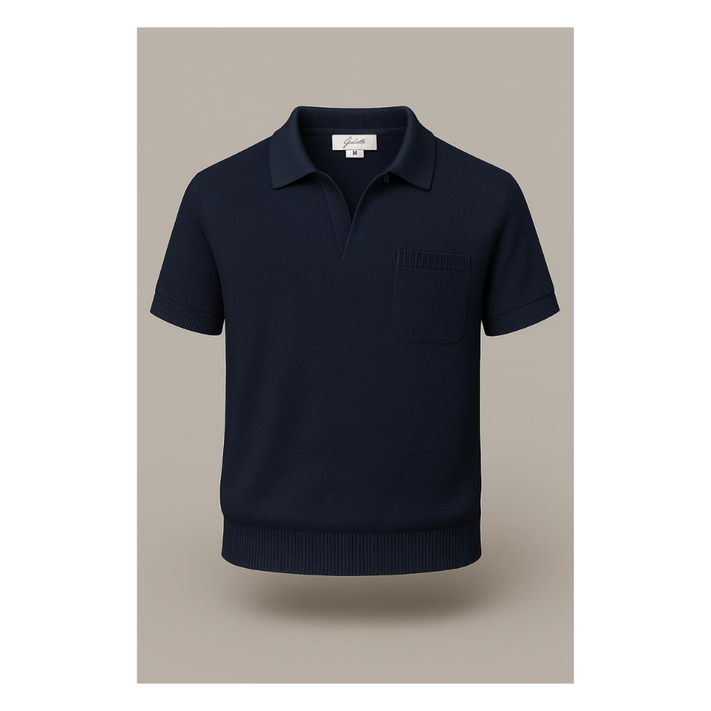 Corsican Black Pocket Polo T-Shirt