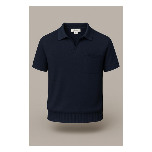 Corsican Black Pocket Polo T-Shirt
